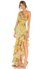 Dinah Printed One-shoulder Ruffle Asymmetry Maxi Dress - Image 2