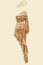 Dinah Printed One-shoulder Ruffle Asymmetry Maxi Dress - Image 6