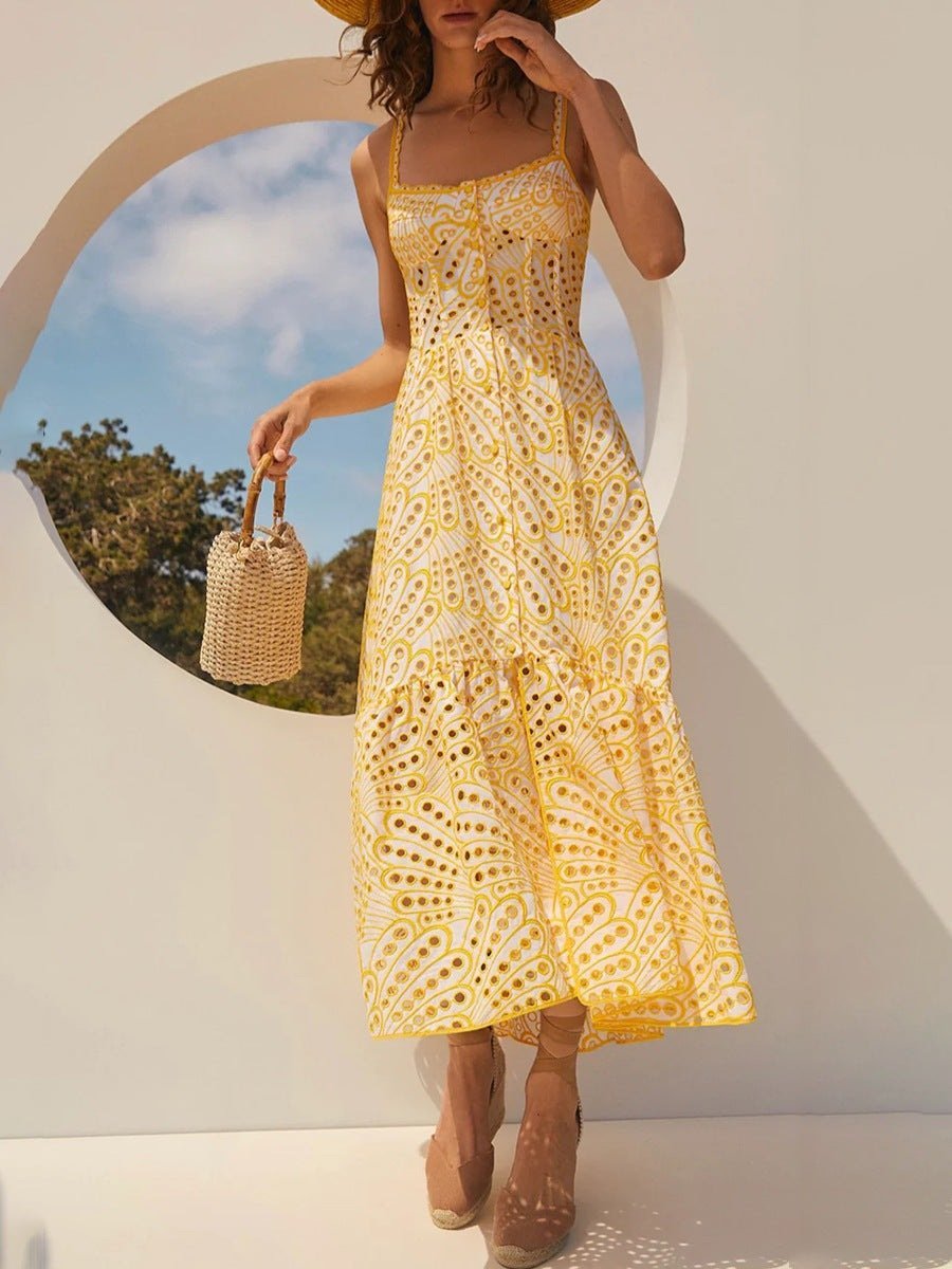 dolly-embroidered-lace-midi-bustier-dress-sd0020516058-yellow-s-sunfere-460907 Dolly Embroidered Lace Midi Bustier Dress - Image 1