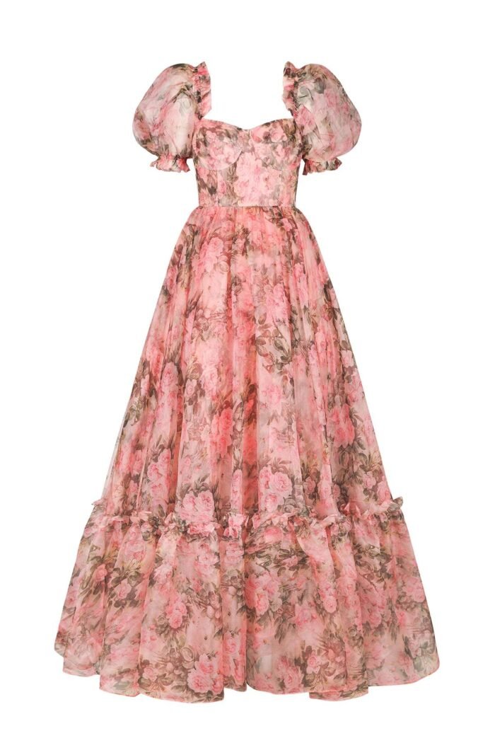 Dolly Printed Sweetheart Ruffle Maxi Dress - Image 7