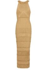 Donna Embroidered Turtleneck Midi Knit Dress - Image 9