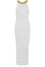 Donna Embroidered Turtleneck Midi Knit Dress - Image 10