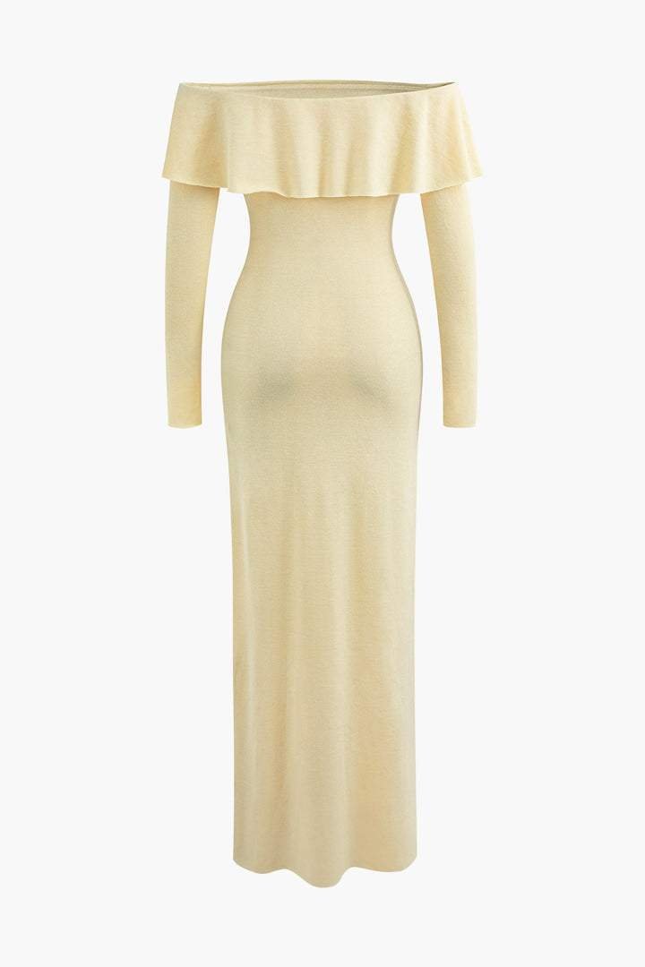 donna-off-shoulder-ruffle-maxi-dress-sd00601192157-beige-s-sunfere-791581 Donna Off-shoulder Ruffle Maxi Dress - Image 10
