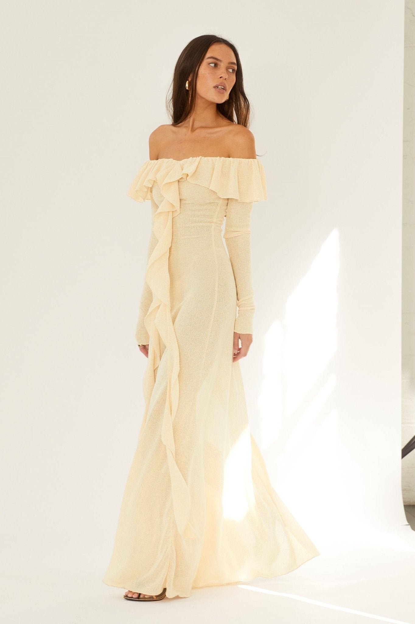 donna-off-shoulder-ruffle-maxi-dress-sd00601192157-yellow-s-sunfere-347461 Donna Off-shoulder Ruffle Maxi Dress - Image 1