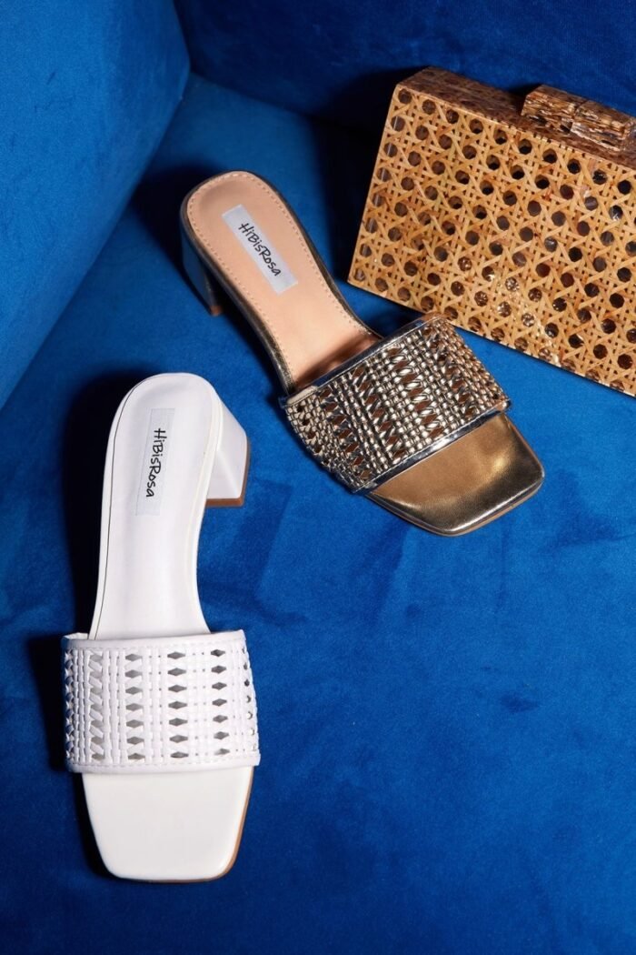 Doris Woven Square Toe Mules - Image 1