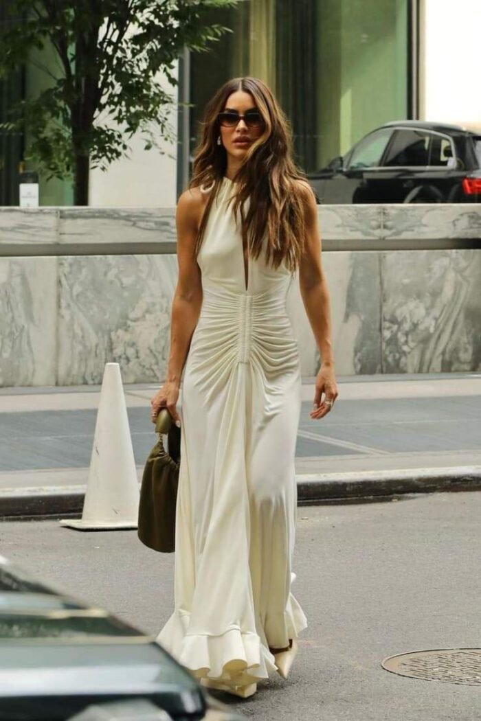 Edna Halter Gathered Maxi Dress - Image 7