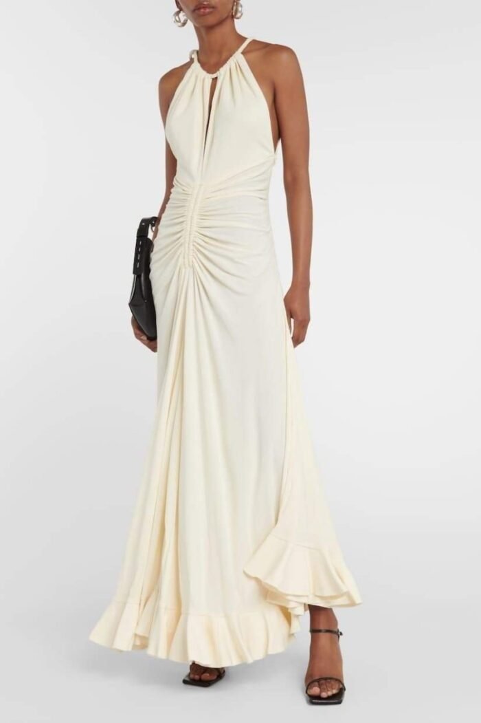 Edna Halter Gathered Maxi Dress - Image 1