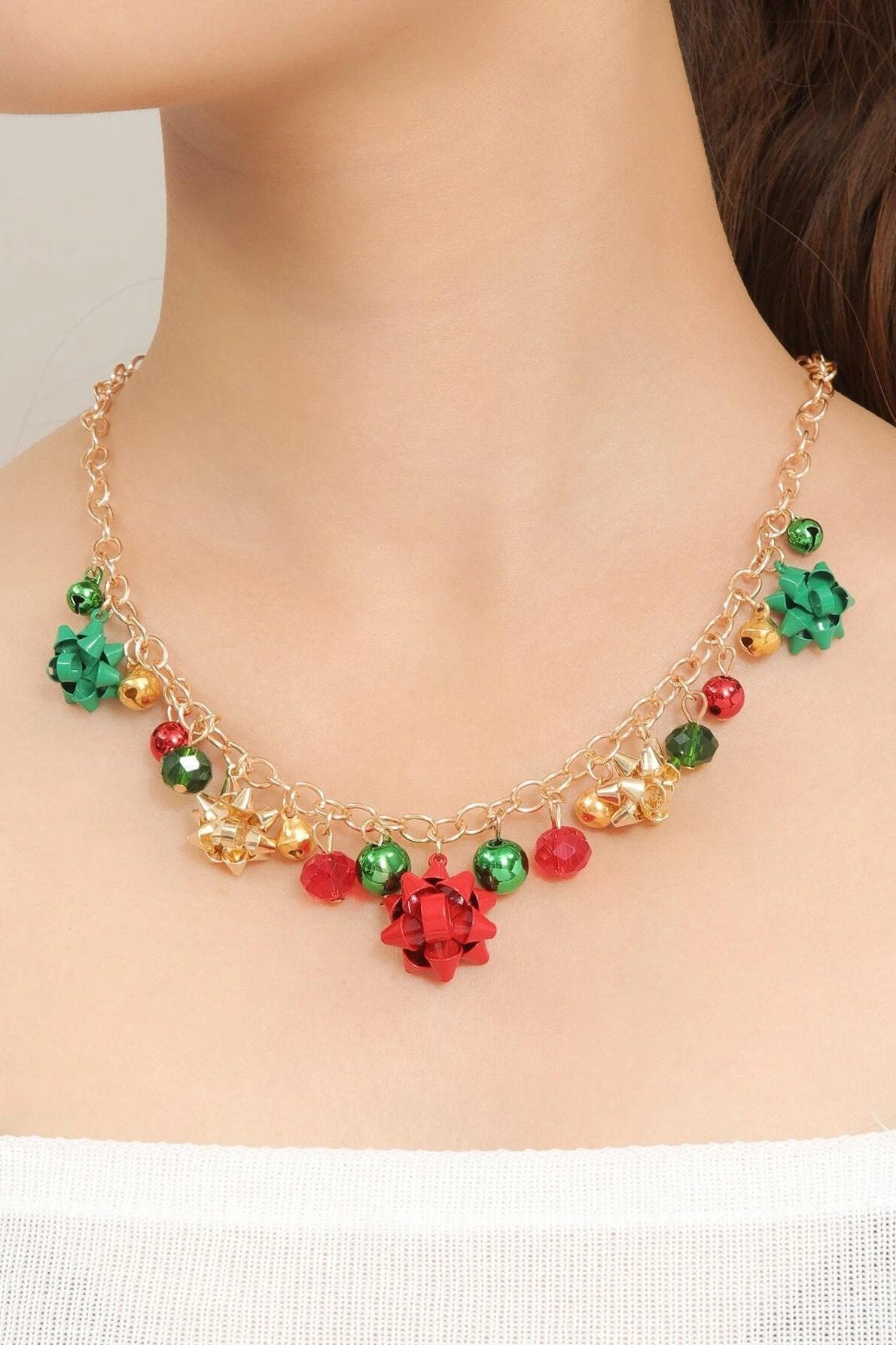 eileen-christmas-jingle-bell-alloy-flower-necklace-sa00611091865-multi-sunfere-700222 Eileen Christmas Jingle Bell Alloy Flower Necklace - Image 2
