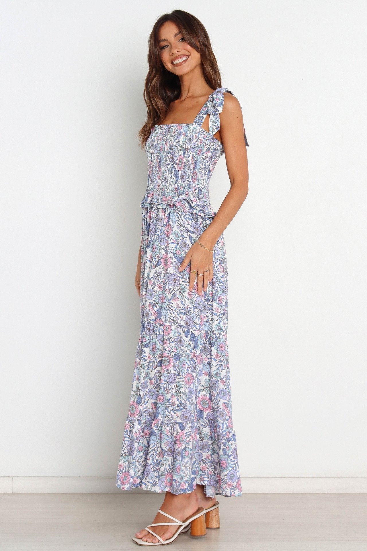 elanore-printed-shirred-bodice-maxi-dress-sd00208081121-purple-s-sunfere-444903 Elanore Printed Shirred Bodice Maxi Dress - Image 4