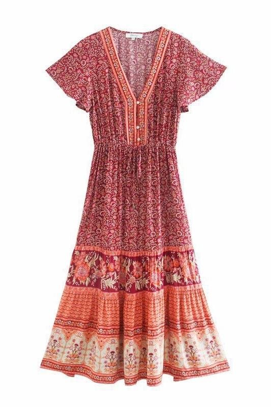 ellie-printed-v-neck-midi-dress-sd0020703749-orange-s-sunfere-404033 Ellie Printed V-neck Midi Dress - Image 3
