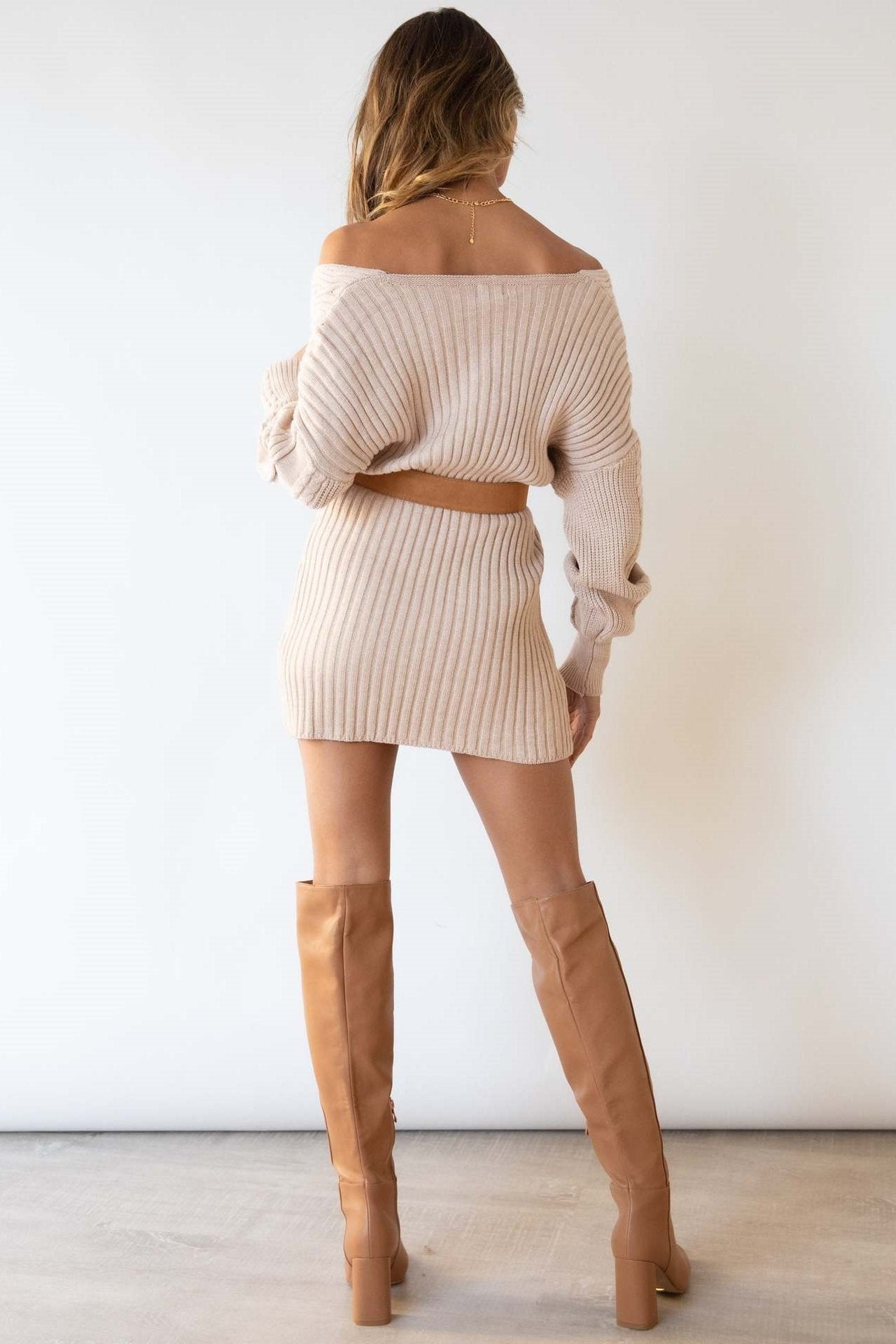 eloise-v-neck-knit-mini-dress-sd00611281979-beige-s-sunfere-231529 Eloise V-neck Knit Mini Dress - Image 15