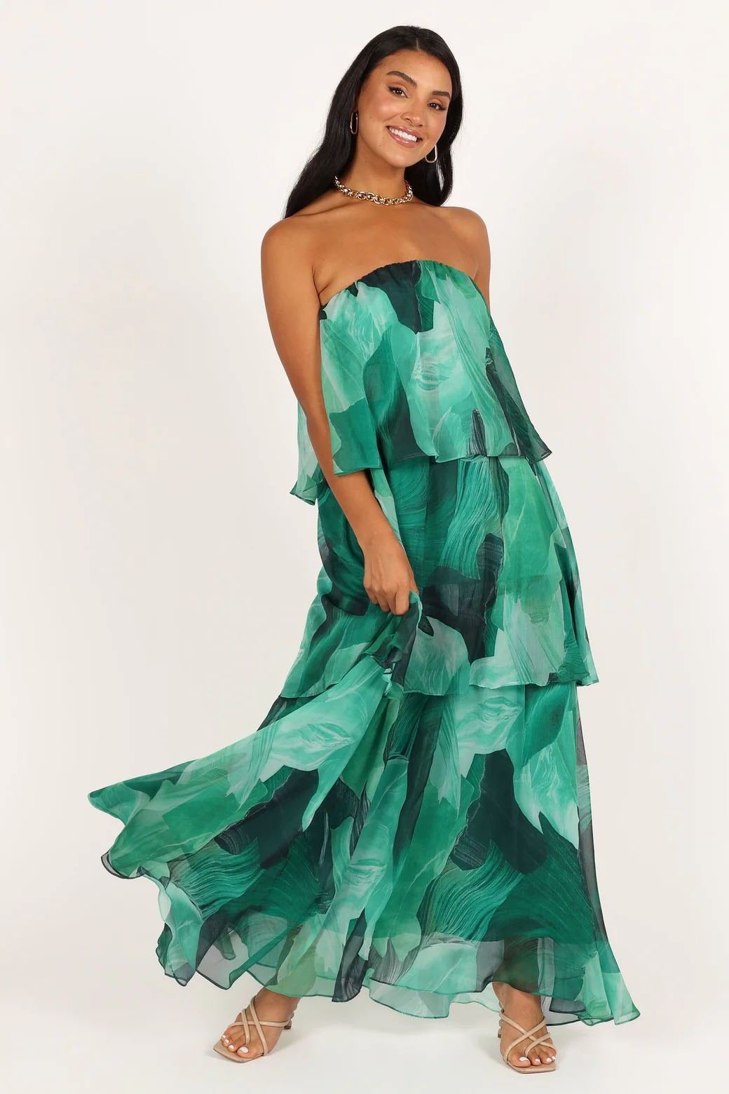 elsie-printed-layered-strapless-maxi-dress-sd00208261251-green-s-sunfere-943160 Elsie Printed Layered Strapless Maxi Dress - Image 1
