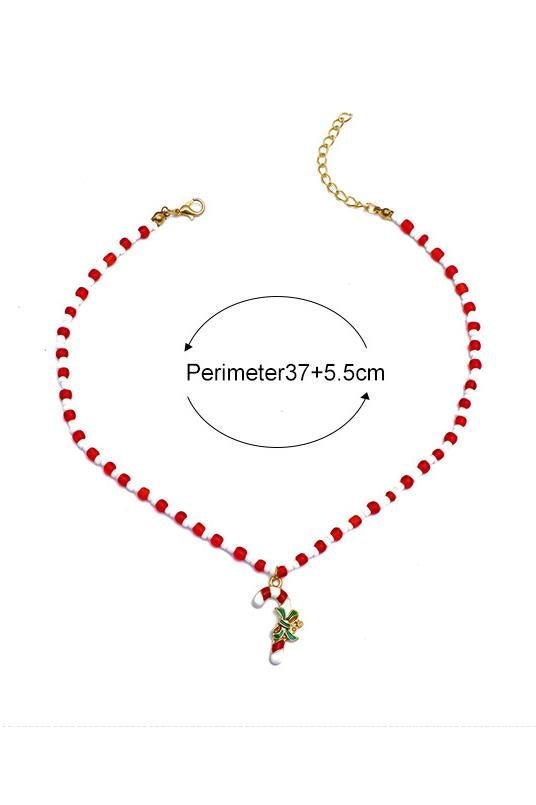 enamelled-candy-cane-beaded-necklace-sa00611141911-red-sunfere-584842 Enamelled Candy Cane Beaded Necklace - Image 3