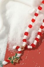 Enamelled Candy Cane Beaded Necklace - Image 2
