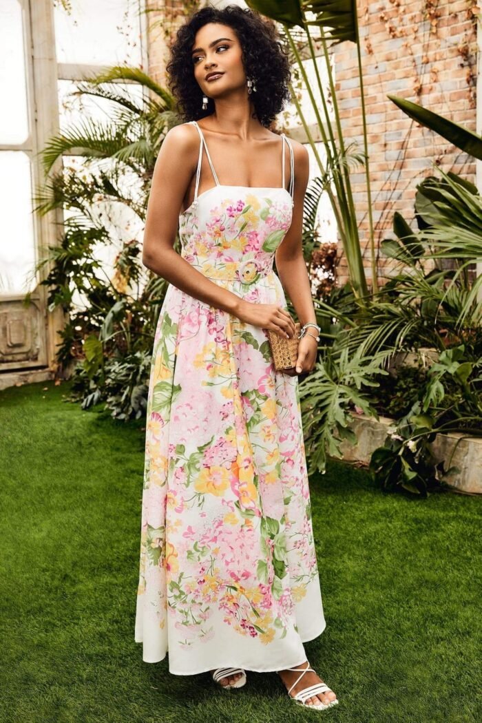 Estra Floral Printed Maxi Slip Dress - Image 3