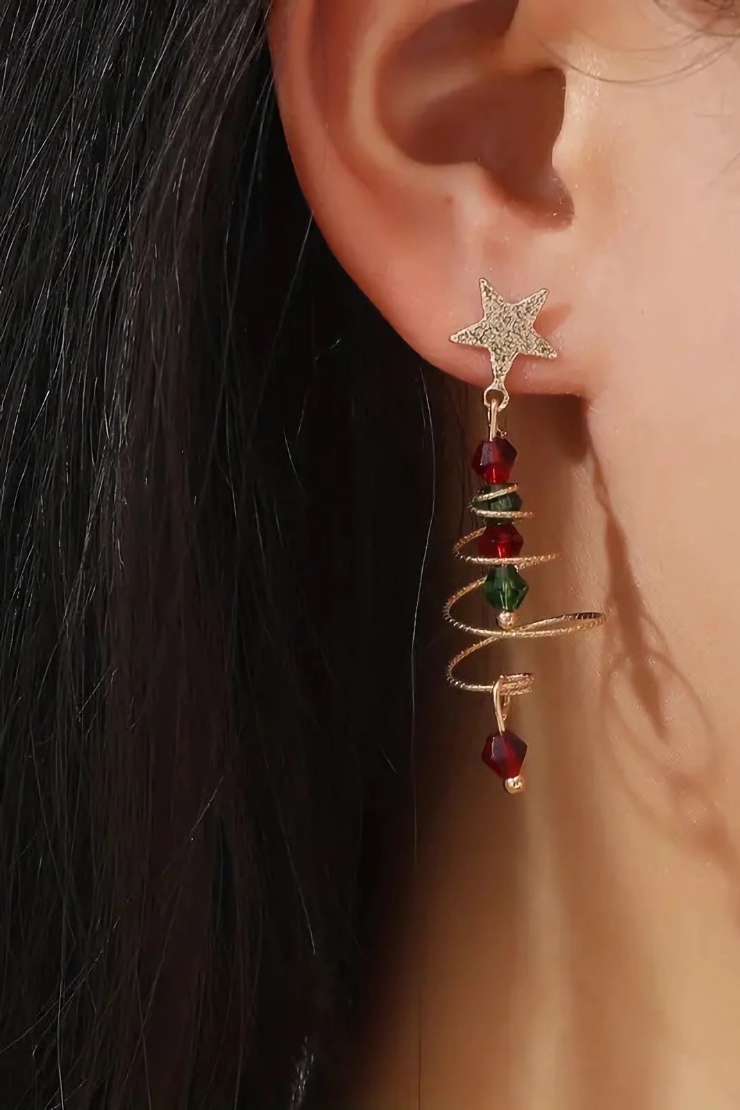 eudora-christmas-tree-drop-earrings-sa00611091863-gold-sunfere-119067 Eudora Christmas Tree Drop Earrings - Image 1