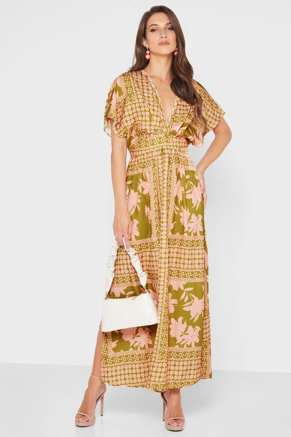 eunice-printed-v-neck-maxi-dress-sd00208031111-olive-s-sunfere-579732 Eunice Printed V-neck Maxi Dress - Image 1
