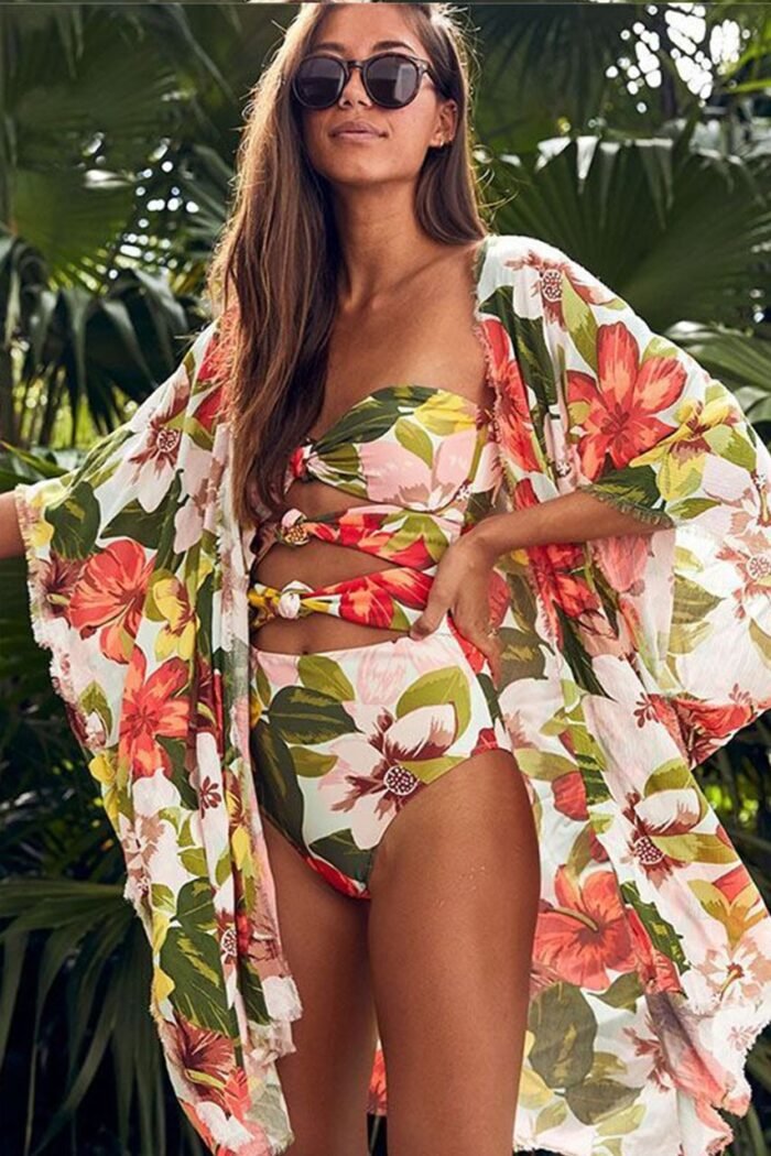 Evade Floral Printed Two-piece Swim Set - Image 1