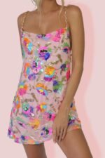 Fanny Embroidered Sequins Backless Mini Dress - Image 7