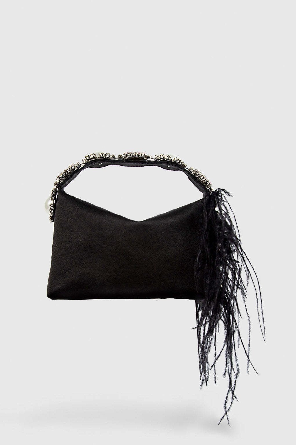 feather-diamante-satin-bento-bag-sa00209071359-black-sunfere-406475 Feather Diamante Satin Bento Bag - Image 2