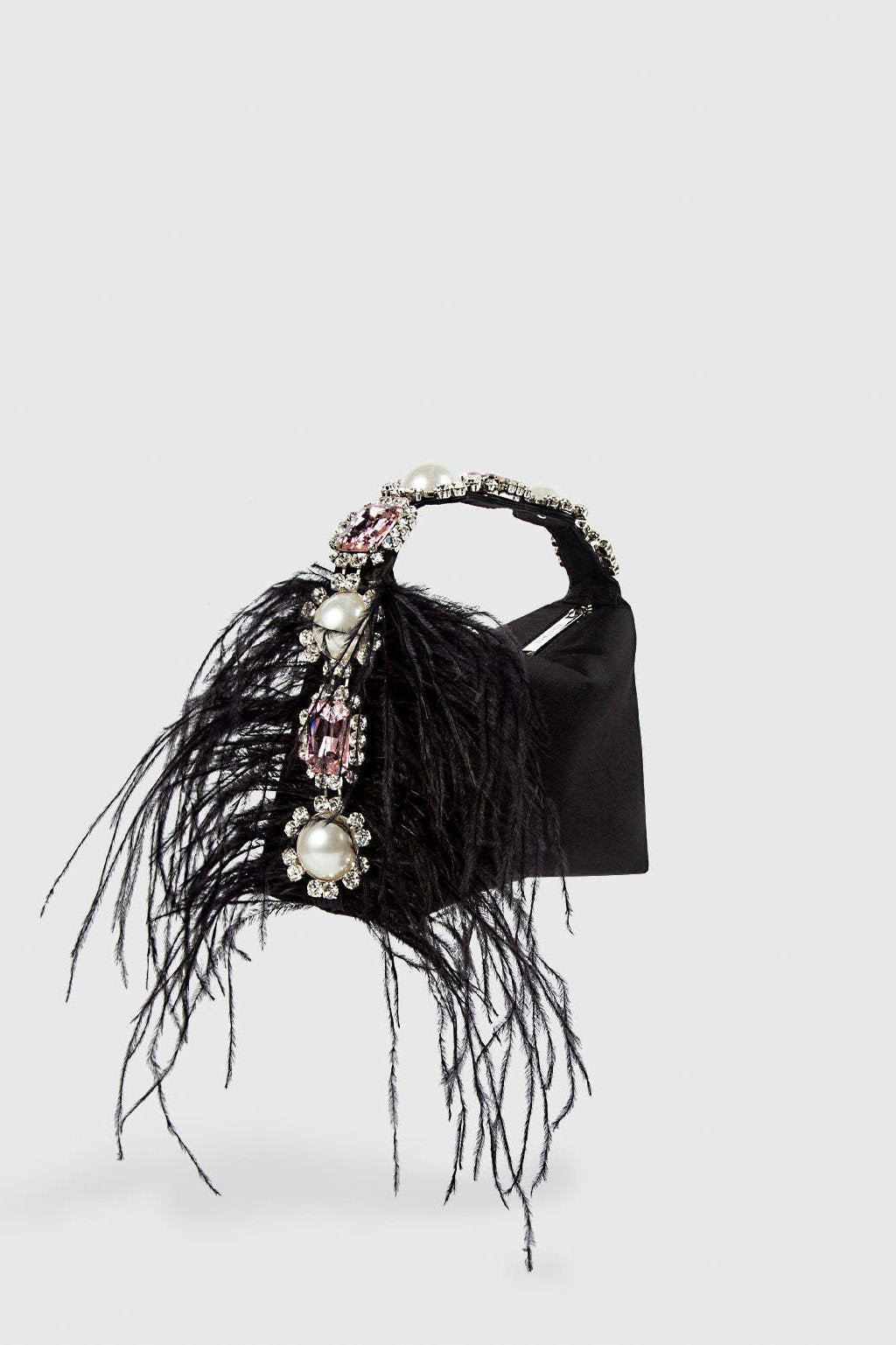 feather-diamante-satin-bento-bag-sa00209071359-black-sunfere-406978 Feather Diamante Satin Bento Bag - Image 1