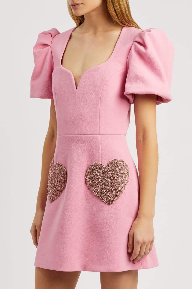 felicia-diamante-heart-mini-dress-sd00603192472-pink-s-sunfere-817974 Felicia Diamante Heart Mini Dress - Image 1