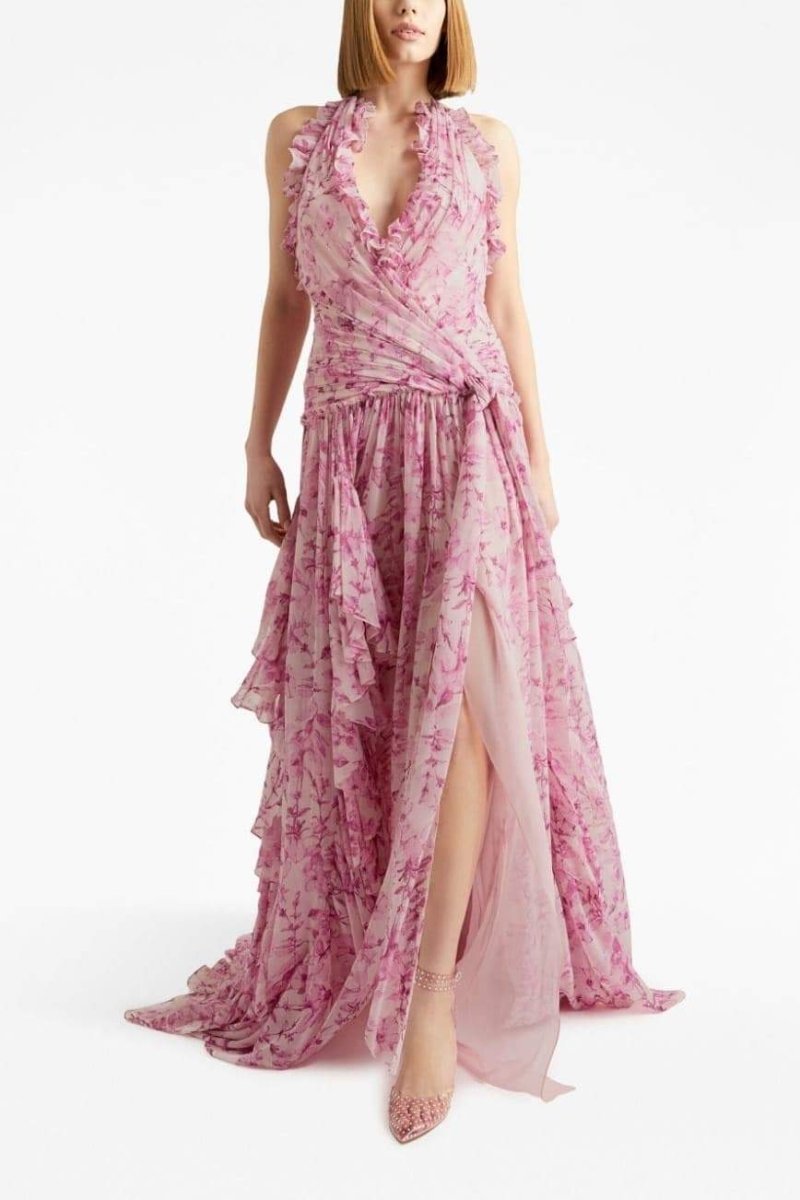 gabrielle-halterneck-ruffle-maxi-dress-sd00603292576-pink-s-sunfere-652588 Gabrielle Halterneck Ruffle Maxi Dress - Image 2