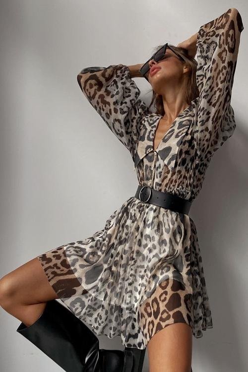 gail-printed-v-neck-belted-chiffon-mini-dress-sd00209281629-brown-s-sunfere-210597 Gail Printed V-neck Belted Chiffon Mini Dress - Image 3