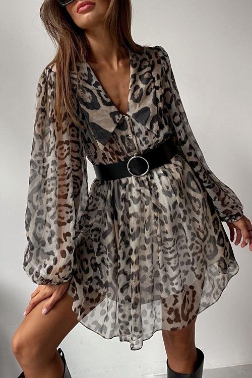 gail-printed-v-neck-belted-chiffon-mini-dress-sd00209281629-brown-s-sunfere-634715 Gail Printed V-neck Belted Chiffon Mini Dress - Image 5