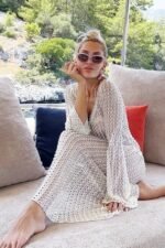 Georgia V-neck Crochet Maxi Dress - Image 6