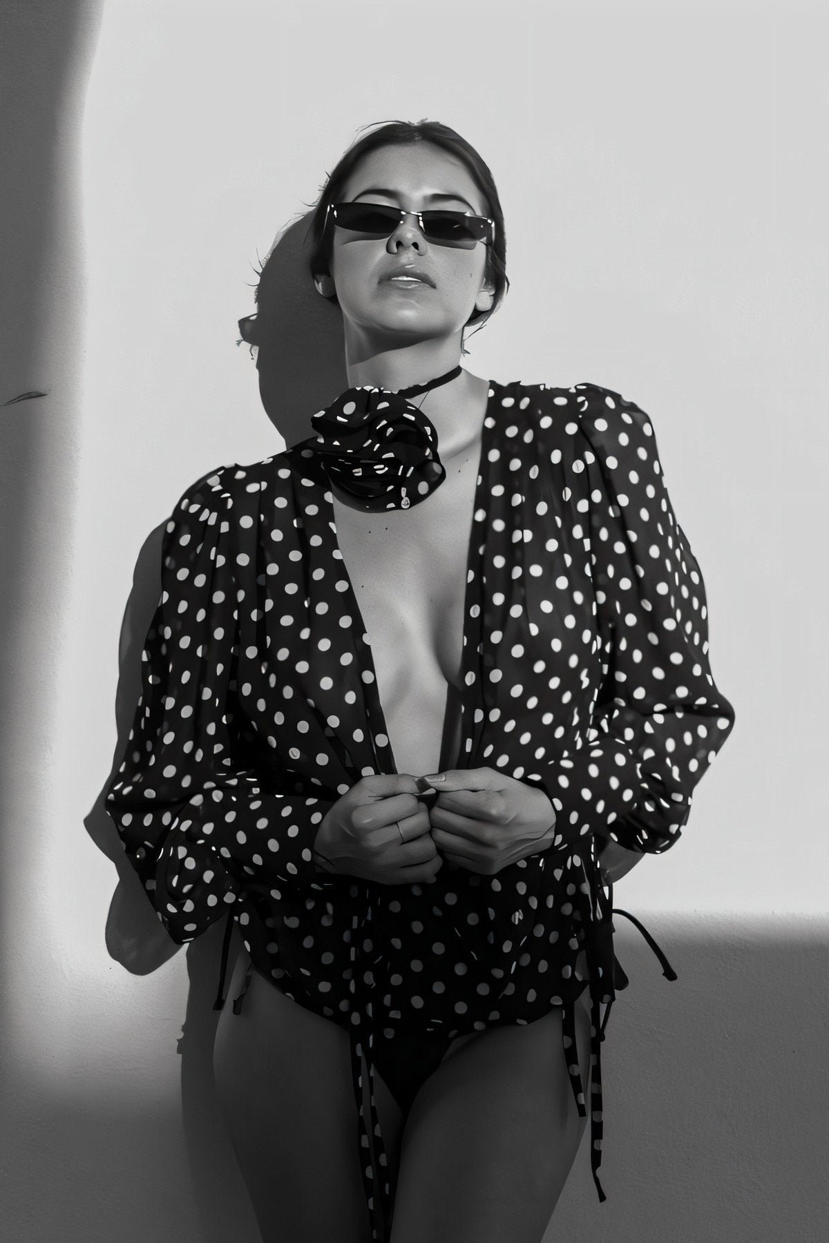 gilda-polka-dot-long-sleeve-blouse-st00602022264-black-s-sunfere-515522 Gilda Polka Dot Long Sleeve Blouse - Image 1
