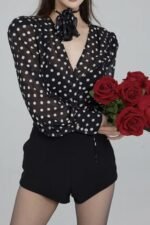 Gilda Polka Dot Long Sleeve Blouse - Image 4