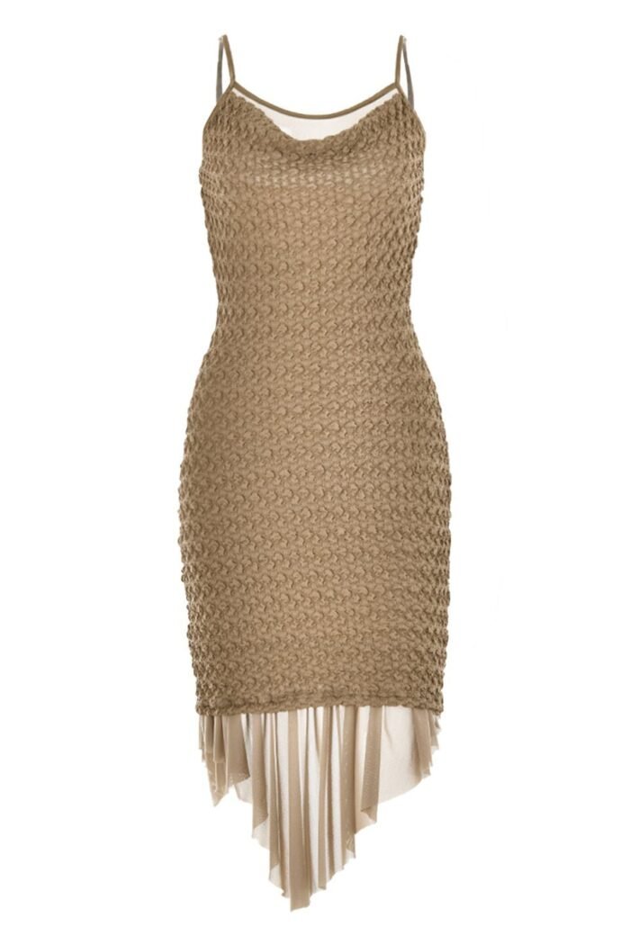 Gill Layered Textured Flare Midi Dress - Image 8