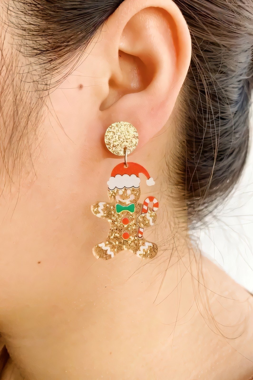 glitter-gingerbread-man-drop-earrings-sa00611141908-gold-sunfere-833547 Glitter Gingerbread Man Drop Earrings - Image 2