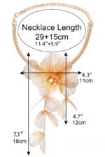 Gold Mesh Diamante Flower Jewelry Set - Image 7