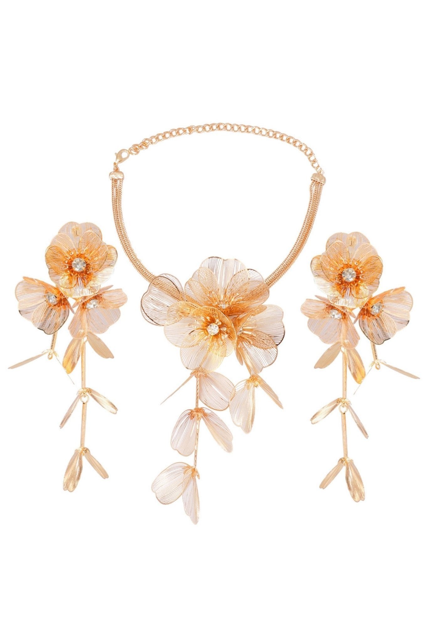 gold-mesh-diamante-flower-jewelry-set-sa00208161216-gold-sunfere-718888 Gold Mesh Diamante Flower Jewelry Set - Image 1