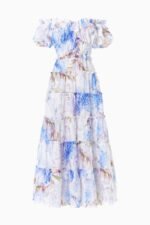 Heather Printed Ruffle Tiered Maxi Dress - Image 9
