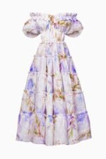 Heather Printed Ruffle Tiered Maxi Dress - Image 5