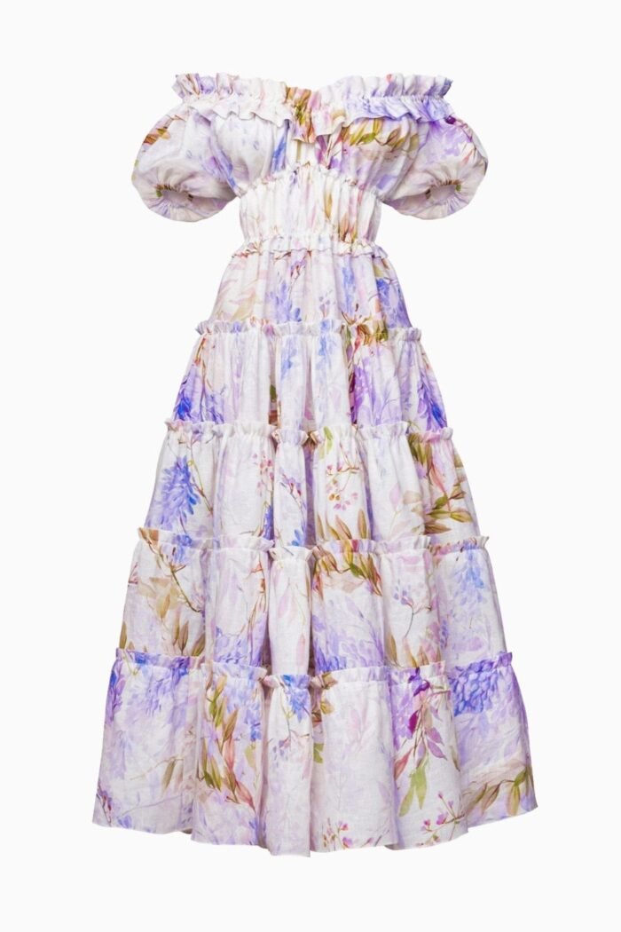 Heather Printed Ruffle Tiered Maxi Dress - Image 5