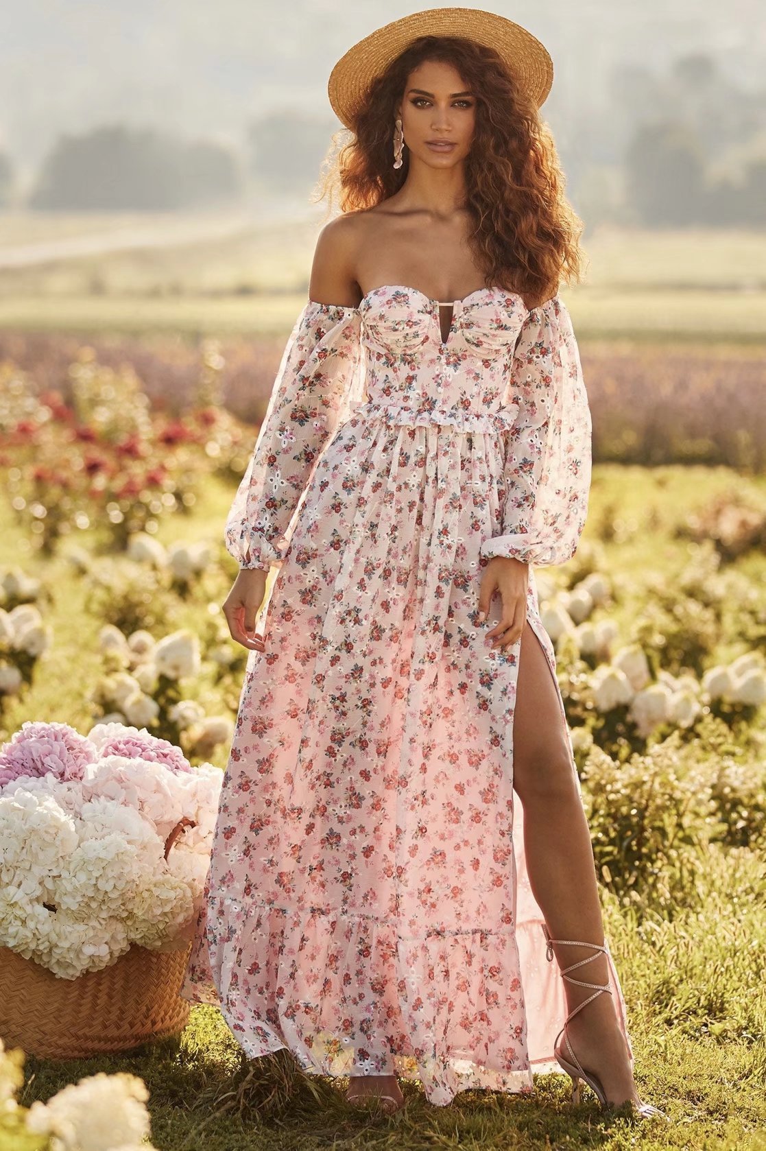 helena-printed-embroidered-off-shoulder-maxi-dress-sd00209011301-multi-s-sunfere-223885 Helena Printed Embroidered Off-shoulder Maxi Dress - Image 1