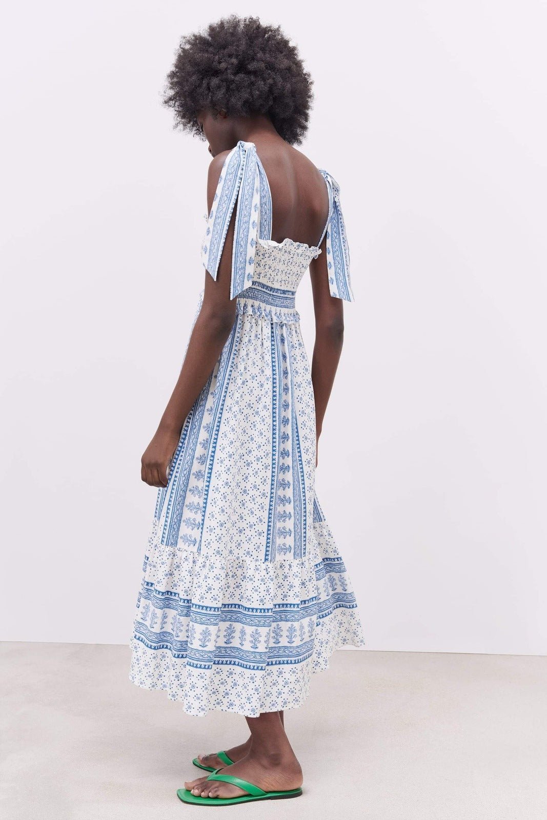 helga-printed-shirred-strap-midi-dress-sd00208261246-blue-s-sunfere-581499 Helga Printed Shirred Strap Midi Dress - Image 4