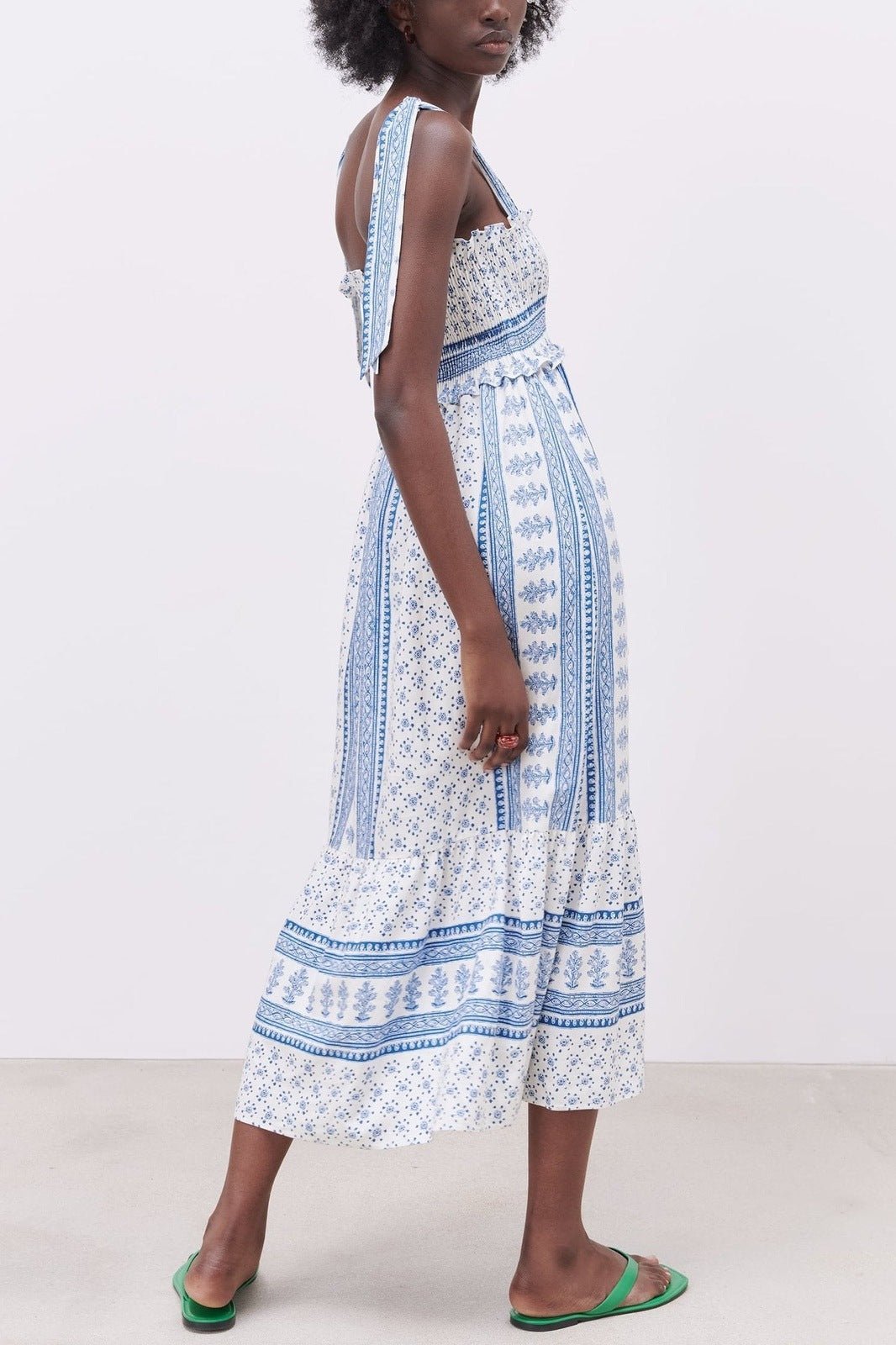 helga-printed-shirred-strap-midi-dress-sd00208261246-blue-s-sunfere-788564 Helga Printed Shirred Strap Midi Dress - Image 3