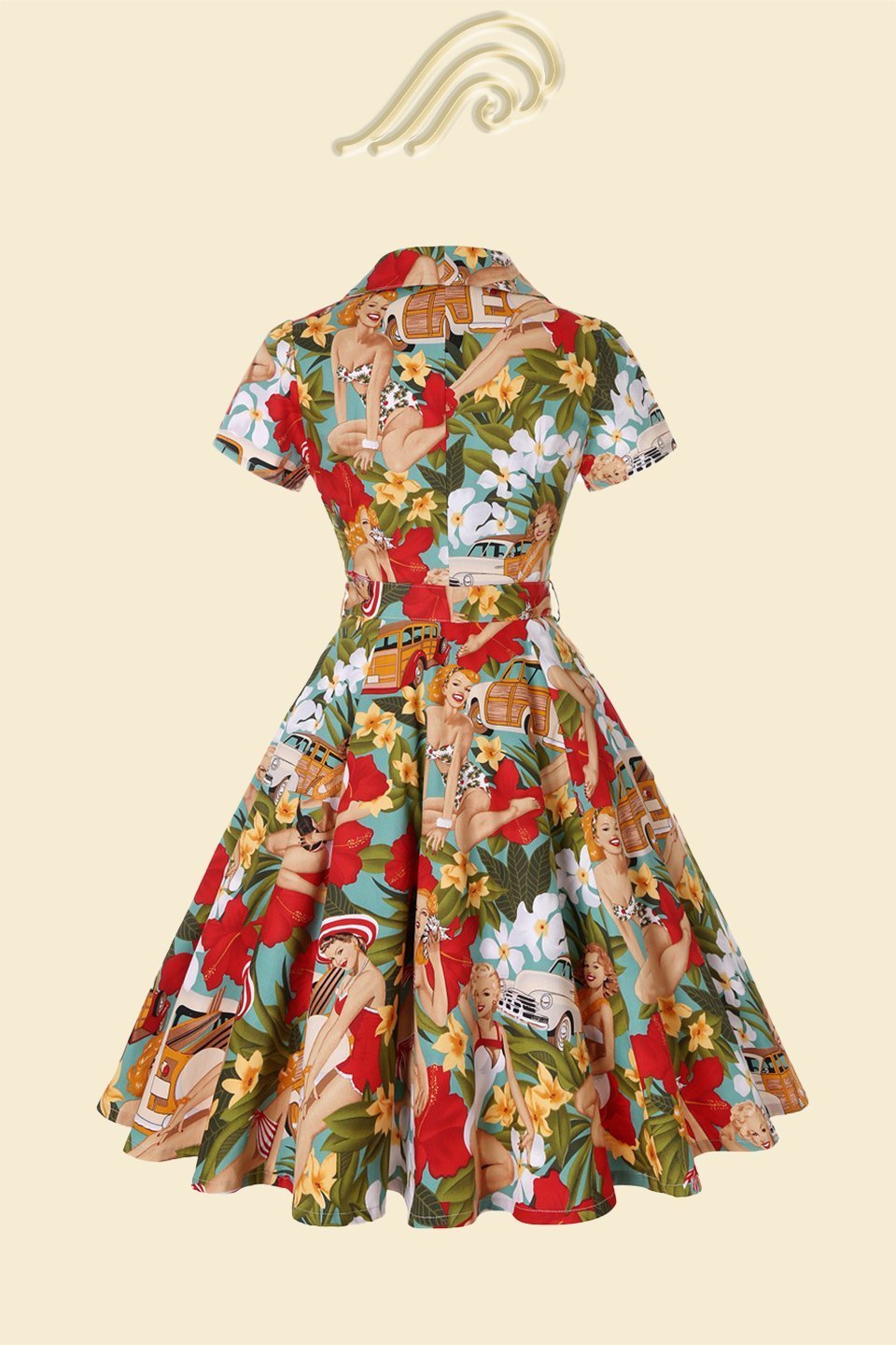 helma-retro-printed-belted-cotton-shirt-midi-dress-sd0020619487-red-s-sunfere-473513 Helma Retro Printed Belted Cotton Shirt Midi Dress - Image 2