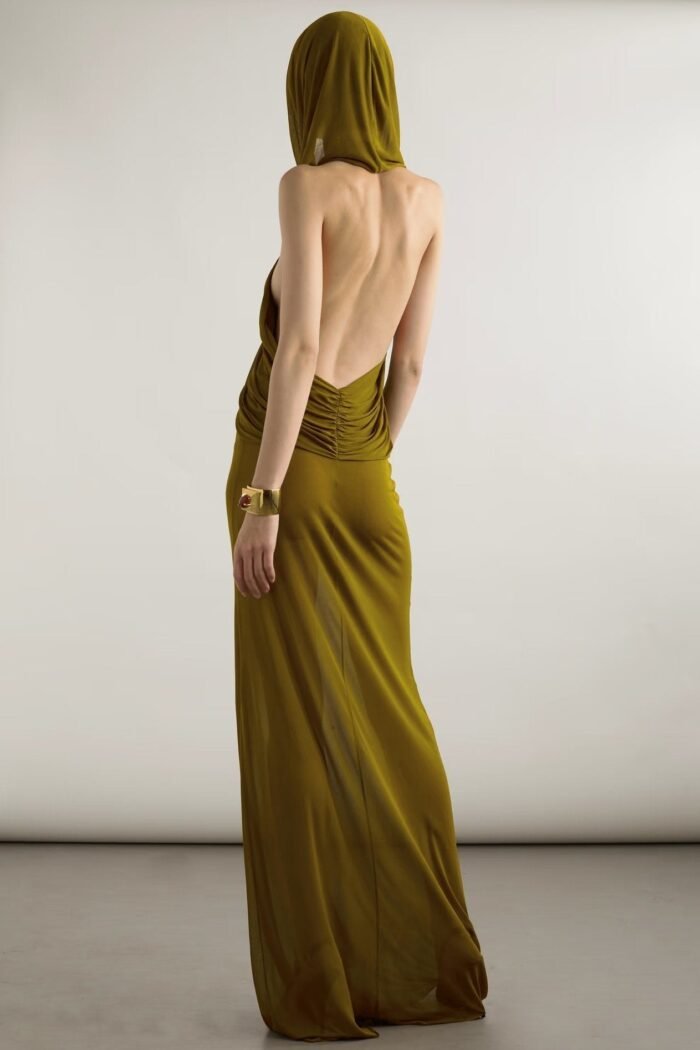 Hermosa Backless Hooded Maxi Dress - Image 3