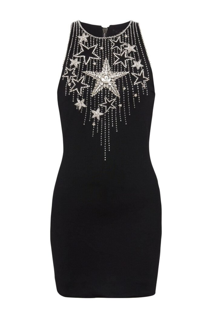Hilary Star Embroidered Diamante Mini Dress - Image 6