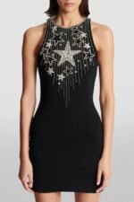 Hilary Star Embroidered Diamante Mini Dress