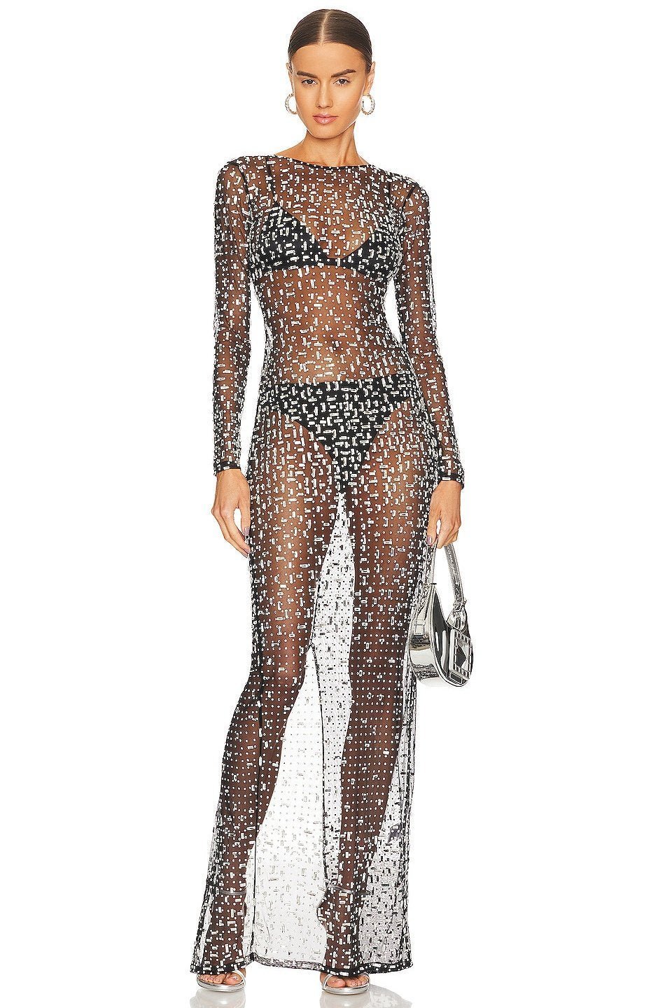ina-diamante-mesh-slit-maxi-dress-sd00211201925-black-s-sunfere-891089 Ina Diamante Mesh Slit Maxi Dress - Image 1