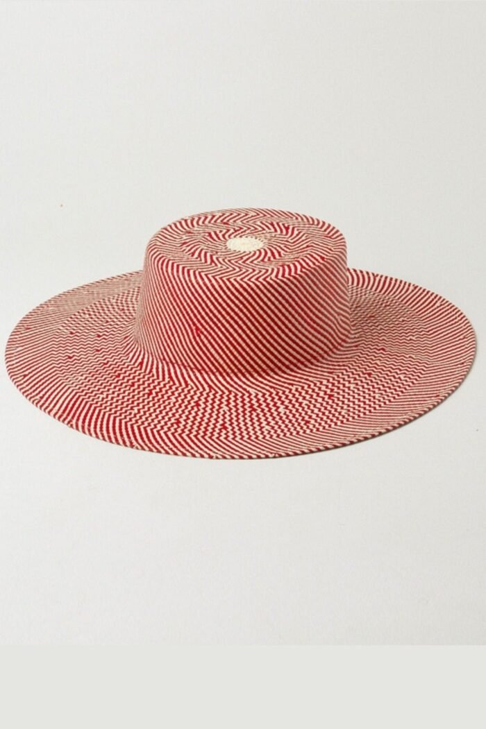 Janey Stripe Braid Boater Hat - Image 1