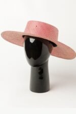 Janey Stripe Braid Boater Hat - Image 2