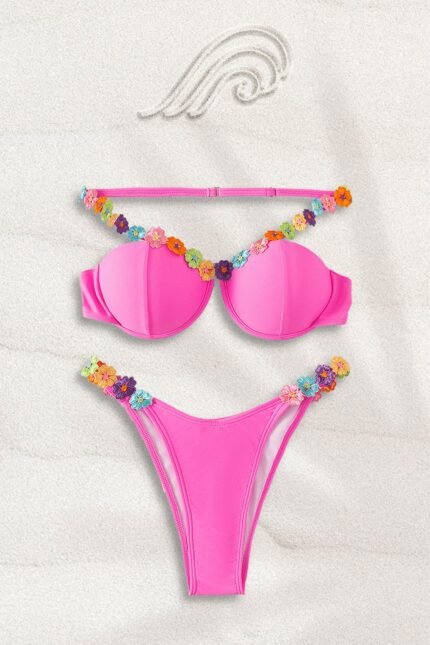Jill Flower Trim Bikini